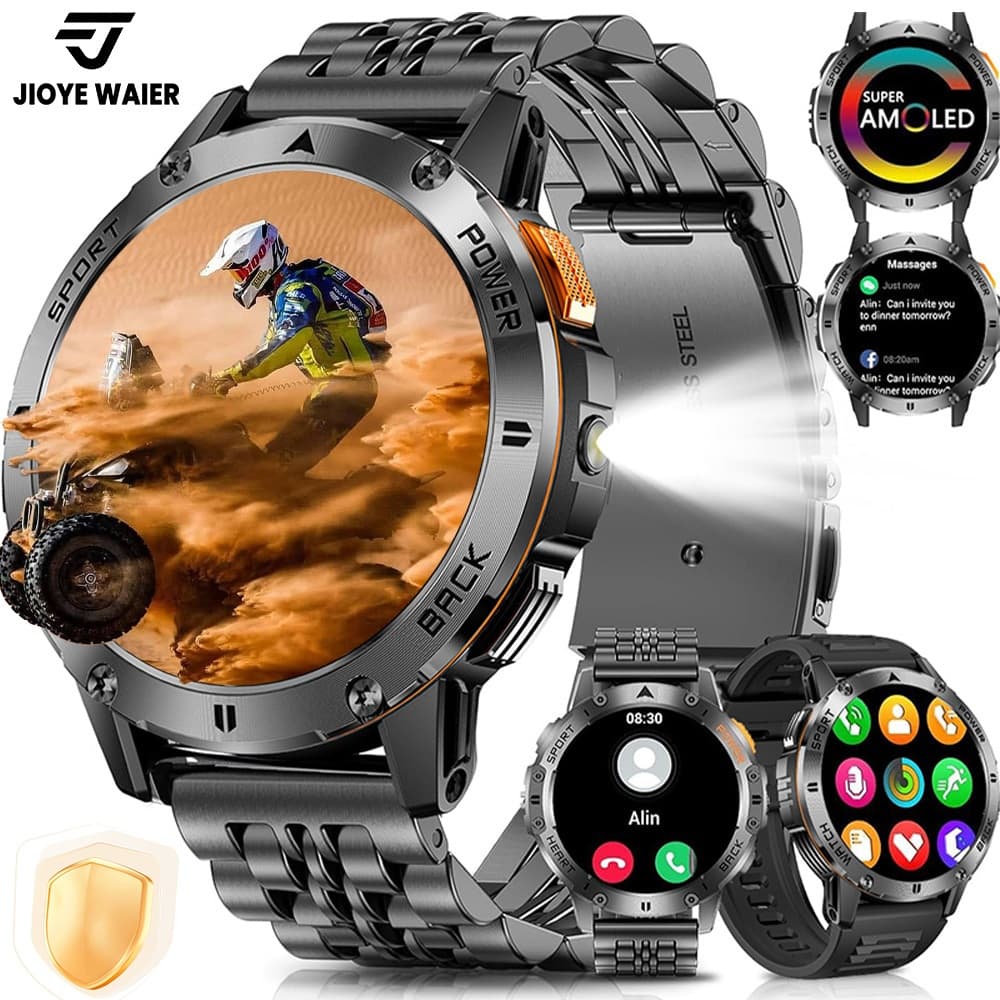 JIOYE smartwatch militar relogio à prova d'água bússola chamada ar livre esporte relógio inteligente