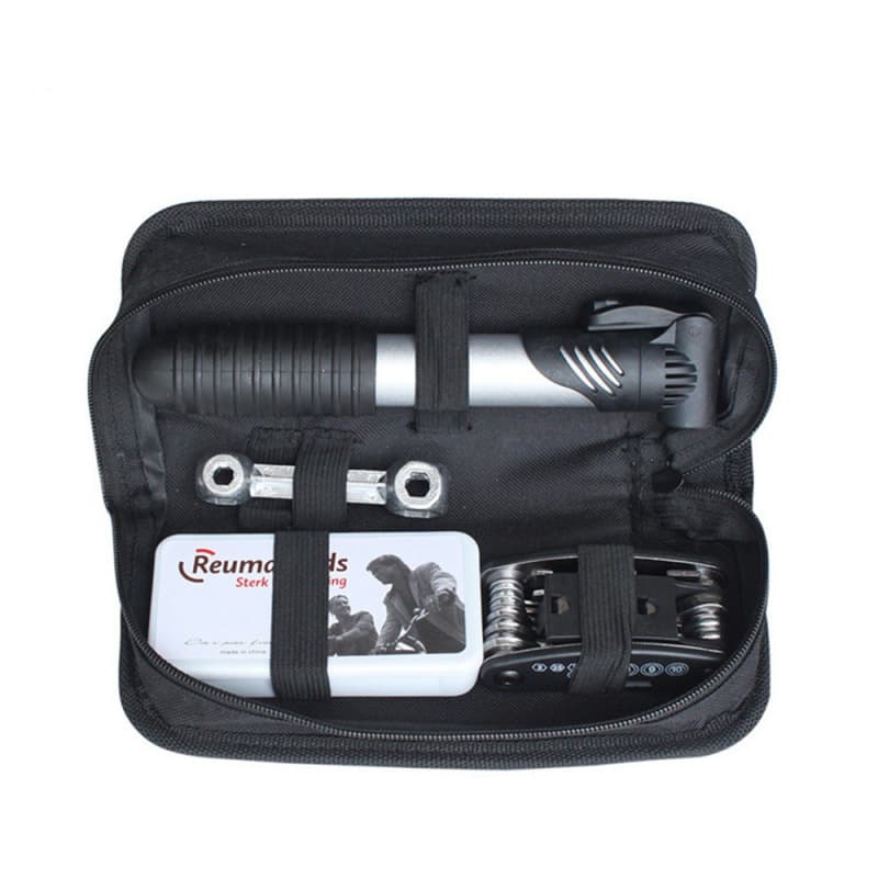 Kit Completo de Ferramentas Bicicleta - Reparo de Pneu, Bomba de Ar e Bolsa de Quadro