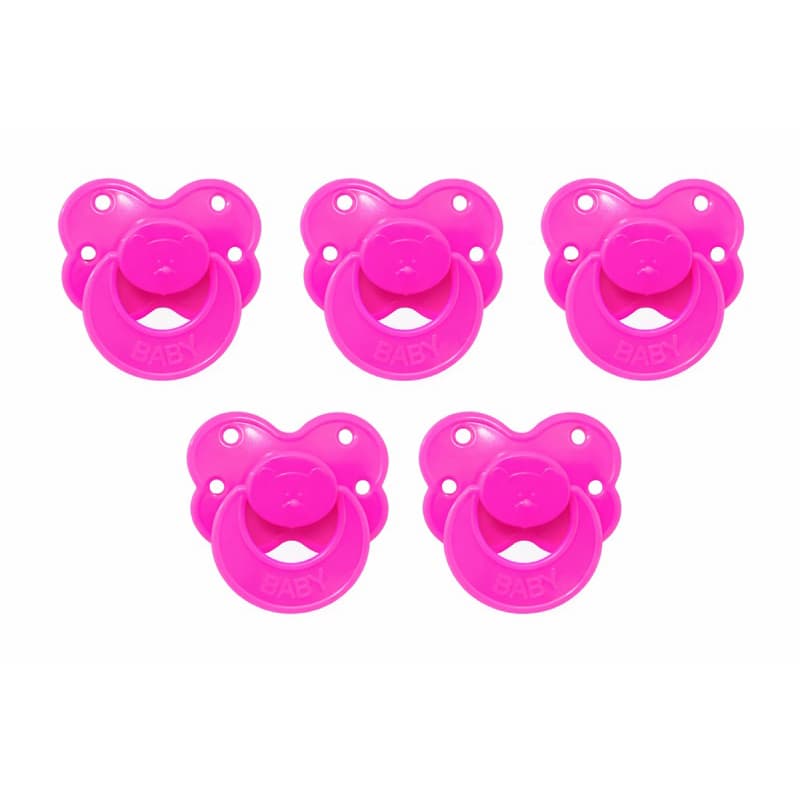 kit com 5 Chupetas modelo ursinho Rosa Chock bico palito grande de Brinquedo  para Boneca | Acessório Infantil Baby