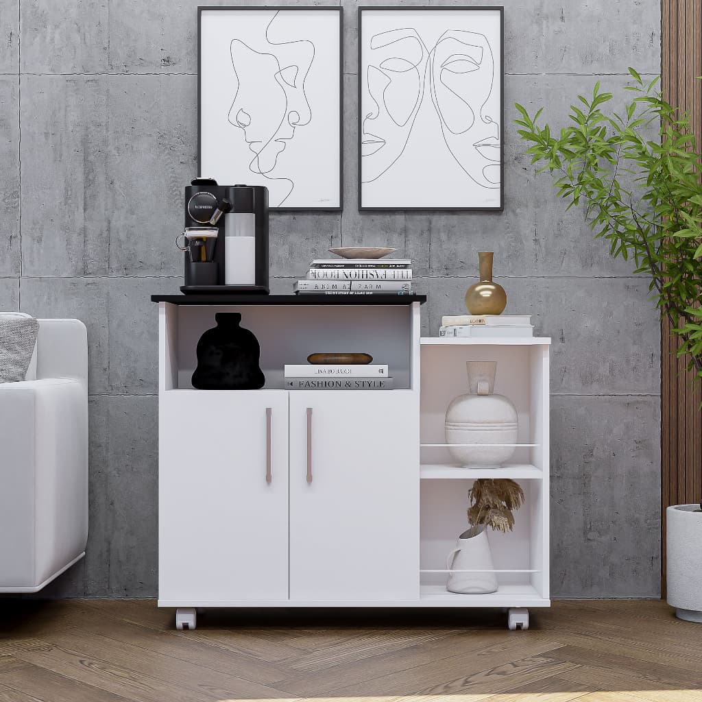Balcão Cozinha Fruteira com Suporte Microondas  2 Portas Multiuso Organizador