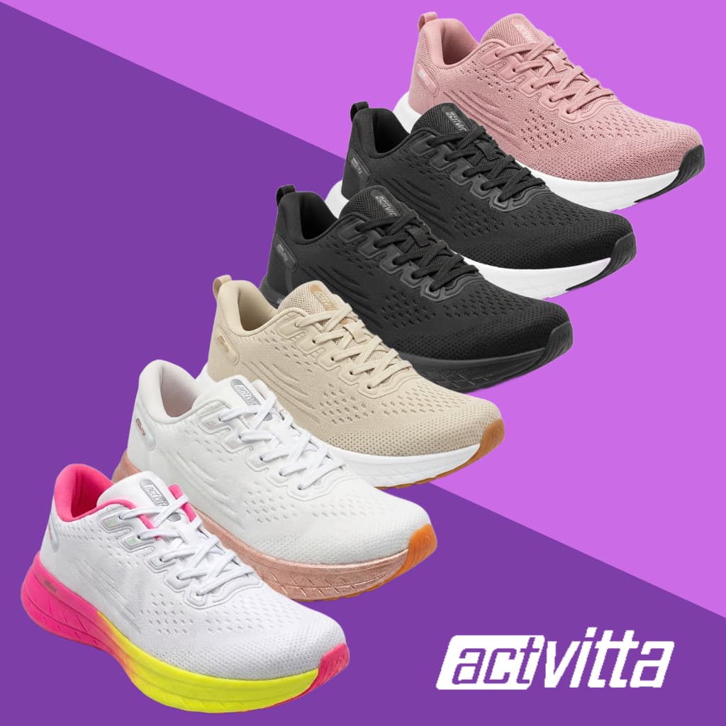 Tênis Feminino Actvitta Gaspea Loc Esportivo Leve Confortável Academia Caminhada Dia a Dia Original