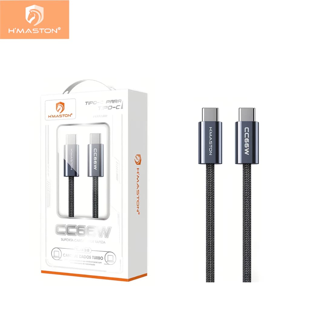 Cabo Carregador Turbo 66w 2 Metros Usb-c Tipo C Para Rápido Cabo reforcado durável H'maston SJX-38