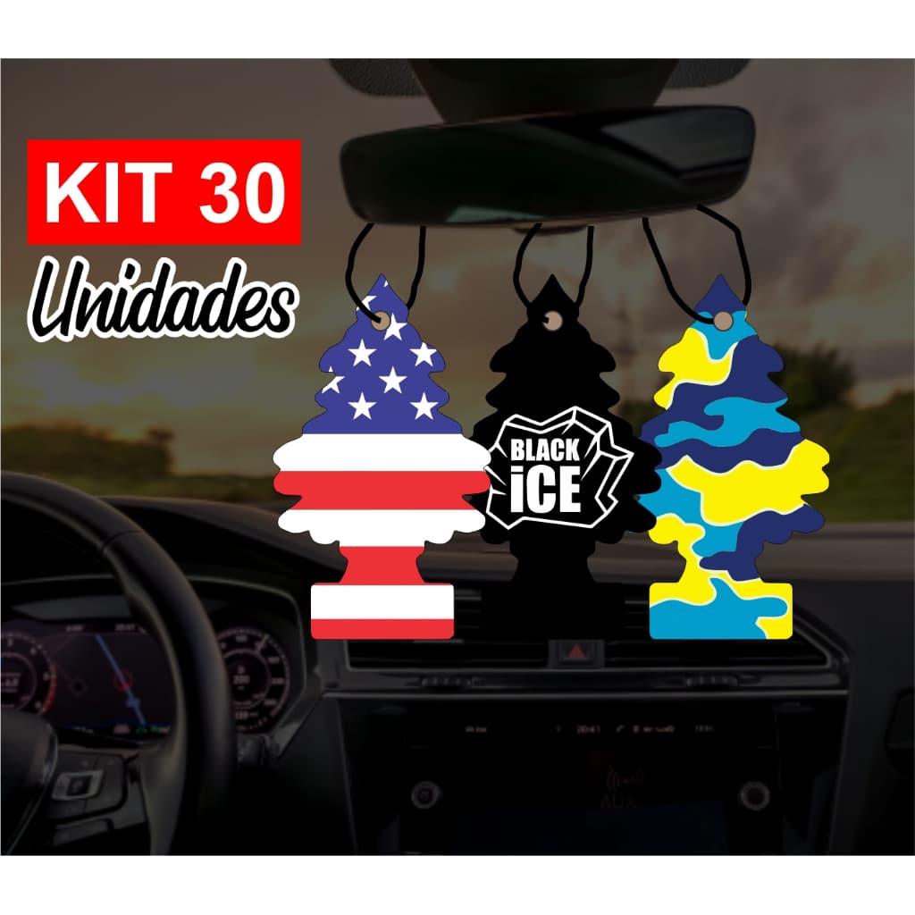 Kit 30x Cheirinho de Carro Aromatizante Automotivo Pinheiro Brinde Lava Rapido - Envio Imediato