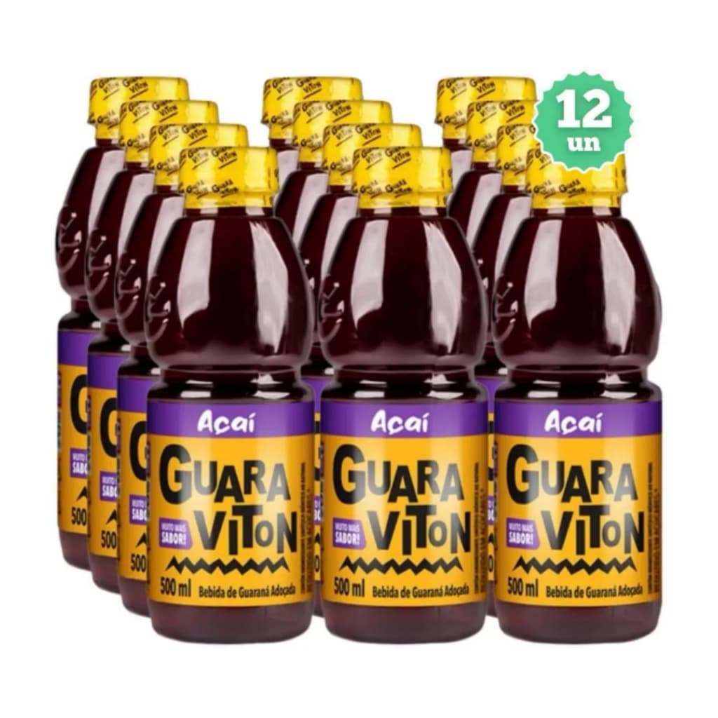 GUARAVITON AÇAÍ - 12 UNIDADES 500ML DE PURO SABOR, REFRESCANCIA E ENERGIA
