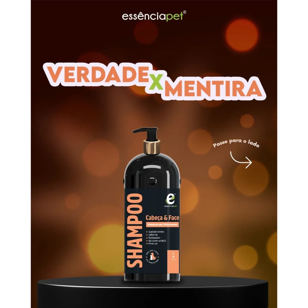 Shampoo Cabeça e Face (1litro) - Essência Pet (para cães e gatos)
