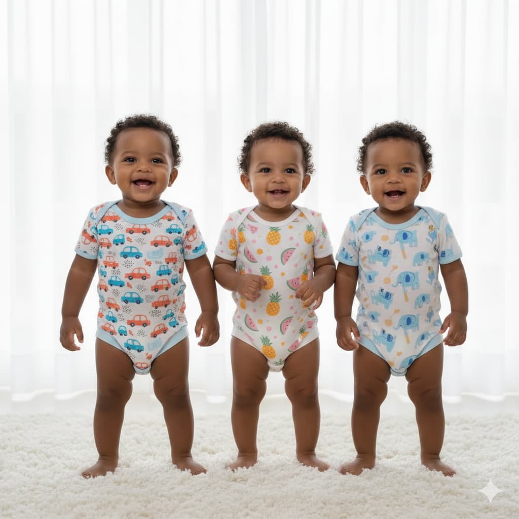 Kit 5 Body Bebê Manga Curta Estampado Enxoval RN ao G Menino Menina 5 ou 3 Roupa de Bebe Estampado