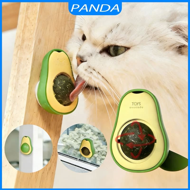 Abacate Catnip De Brinquedo Para Gatos Interativo Erva Natural com Adesivo Gruda Parede Estímulo Diversão