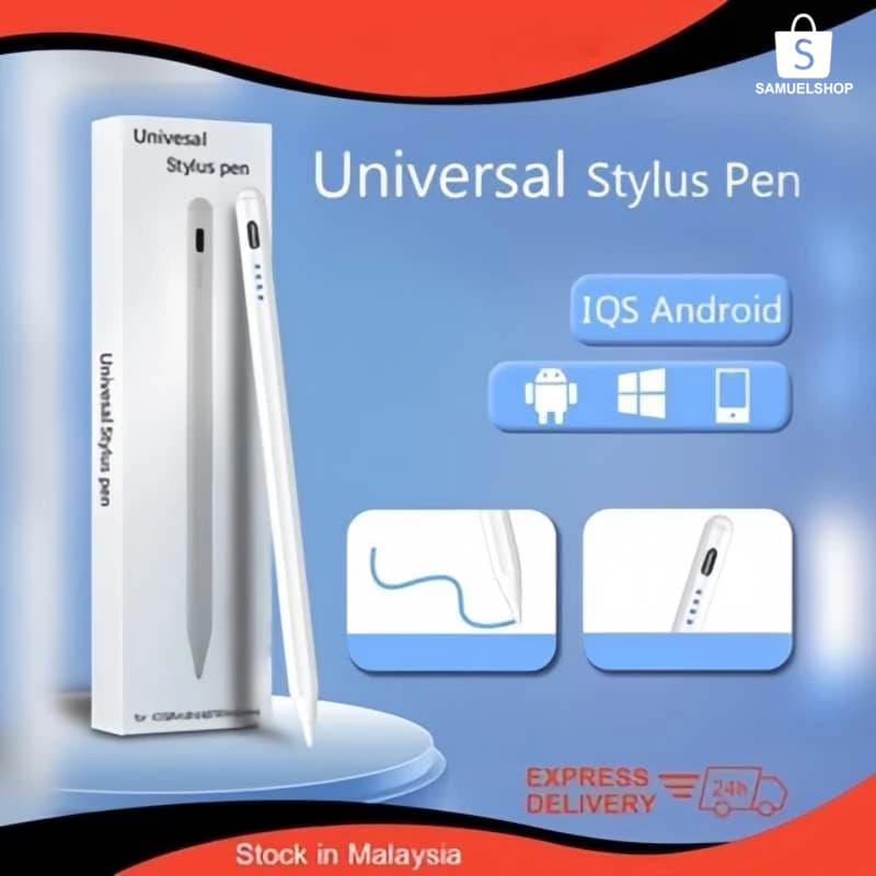 Caneta Touch Universal para Tablet ,Ponta Fina e Alta Sensibilidade, Compatível com iOS e Android