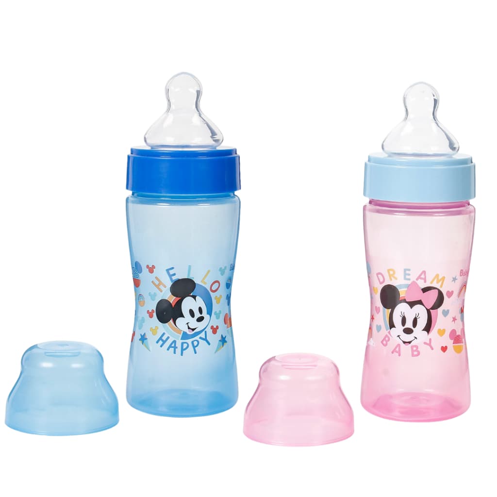 Mamadeira 270ml para bebê 6+ meses Disney – Bico silicone Macio Tampa Higiênica Mickey e Minnie