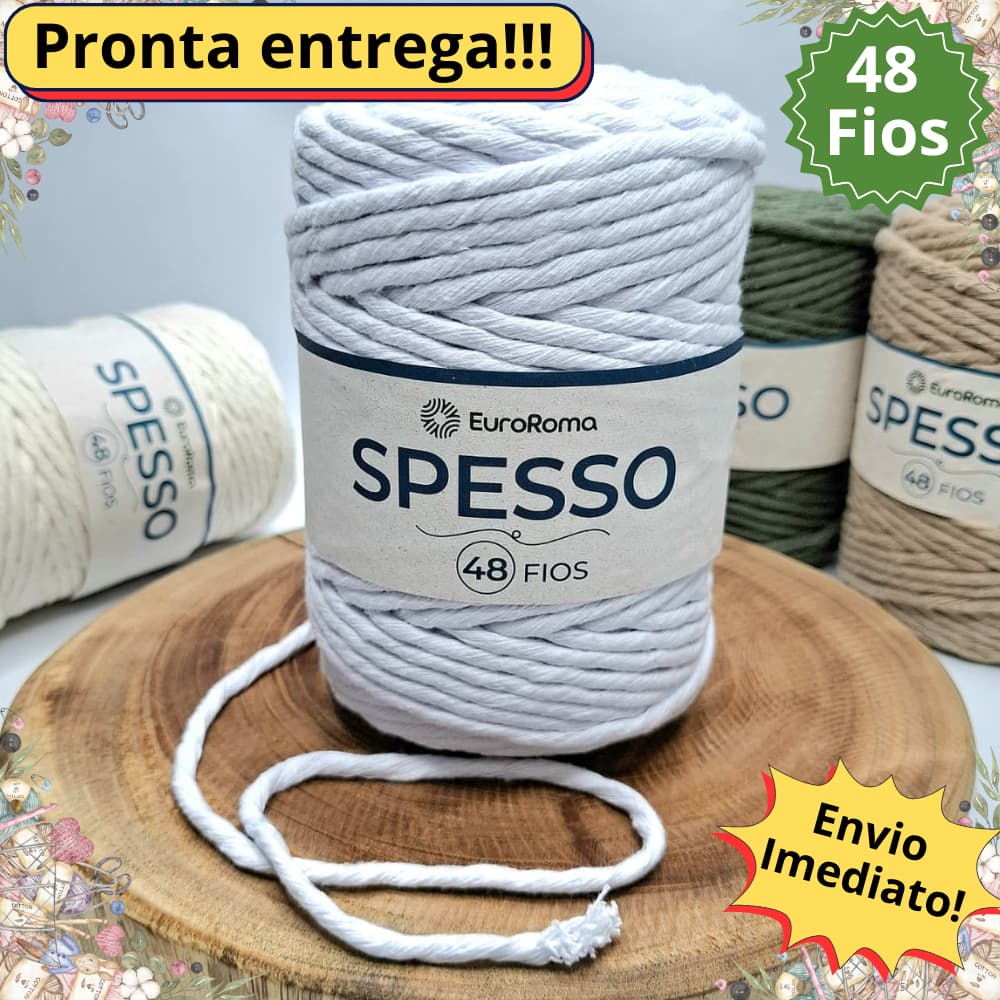 Barbante Spesso 48 Fios Euroroma 1kg 127m Fio Grosso para Croche Trico e Macrame