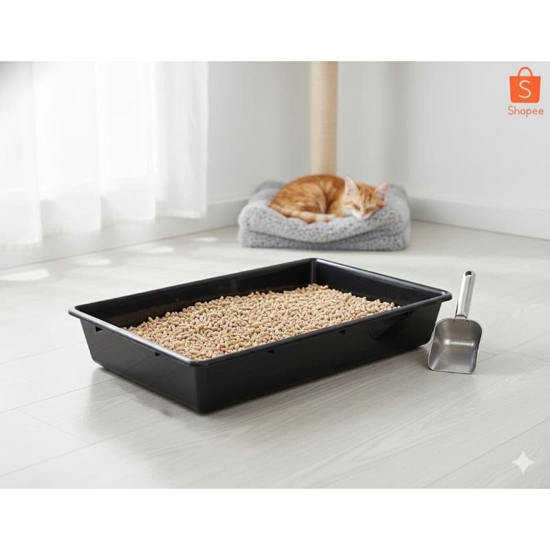 Caixa de Areia Gatos 7 Litros PRETA | Bandeja Sanitária Plástica | Higiene Felina