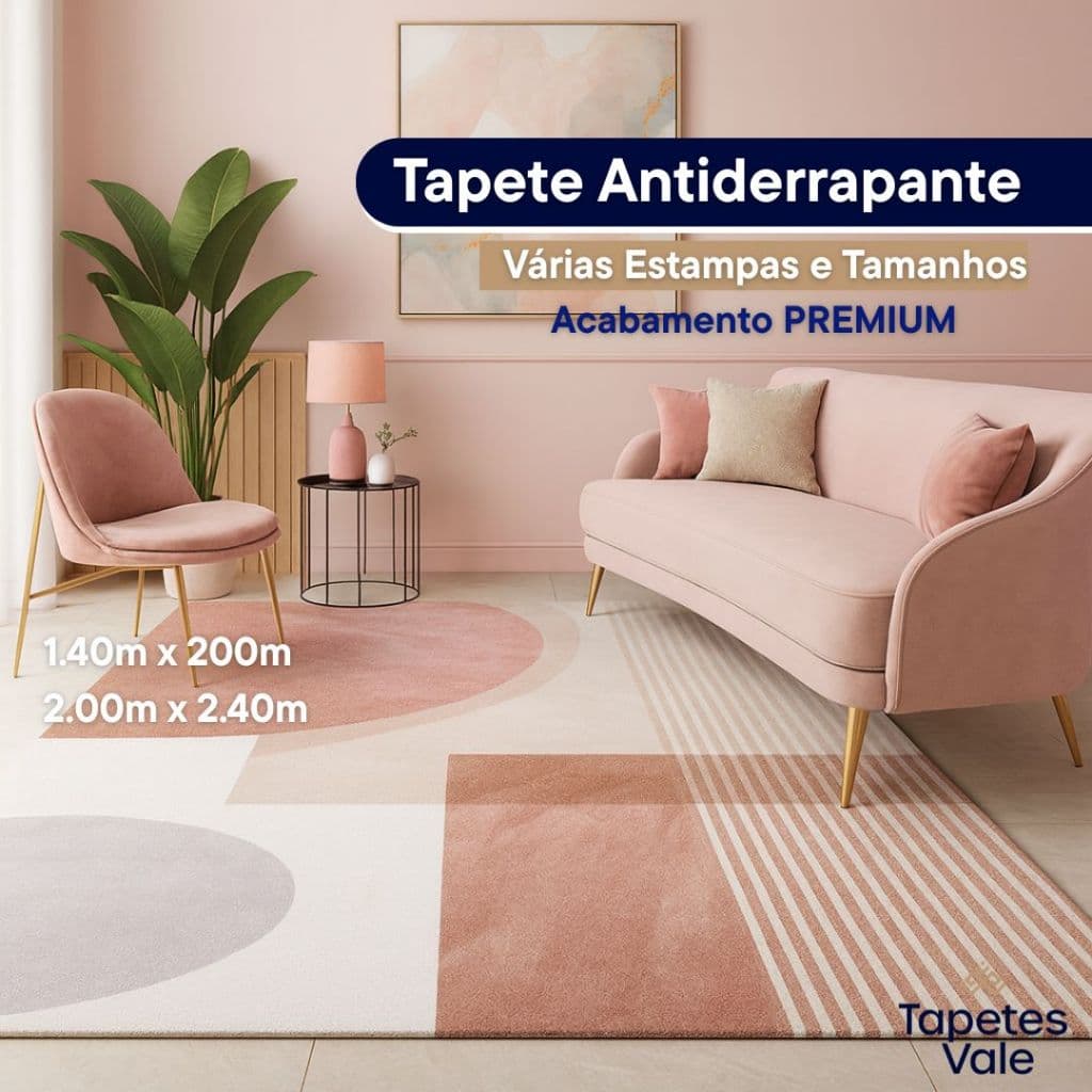 Tapete Sala Quarto Antiderrapante Alta Qualidade Estampado Diversos Modelos e Tamanhos Belga