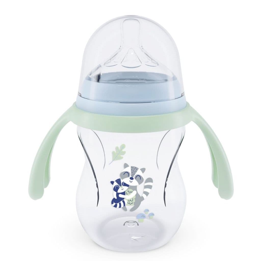 Mamadeira Anticólica bebê 250ml – fluxo 2 para +2 meses , Alças, e Tampa Antivazamento