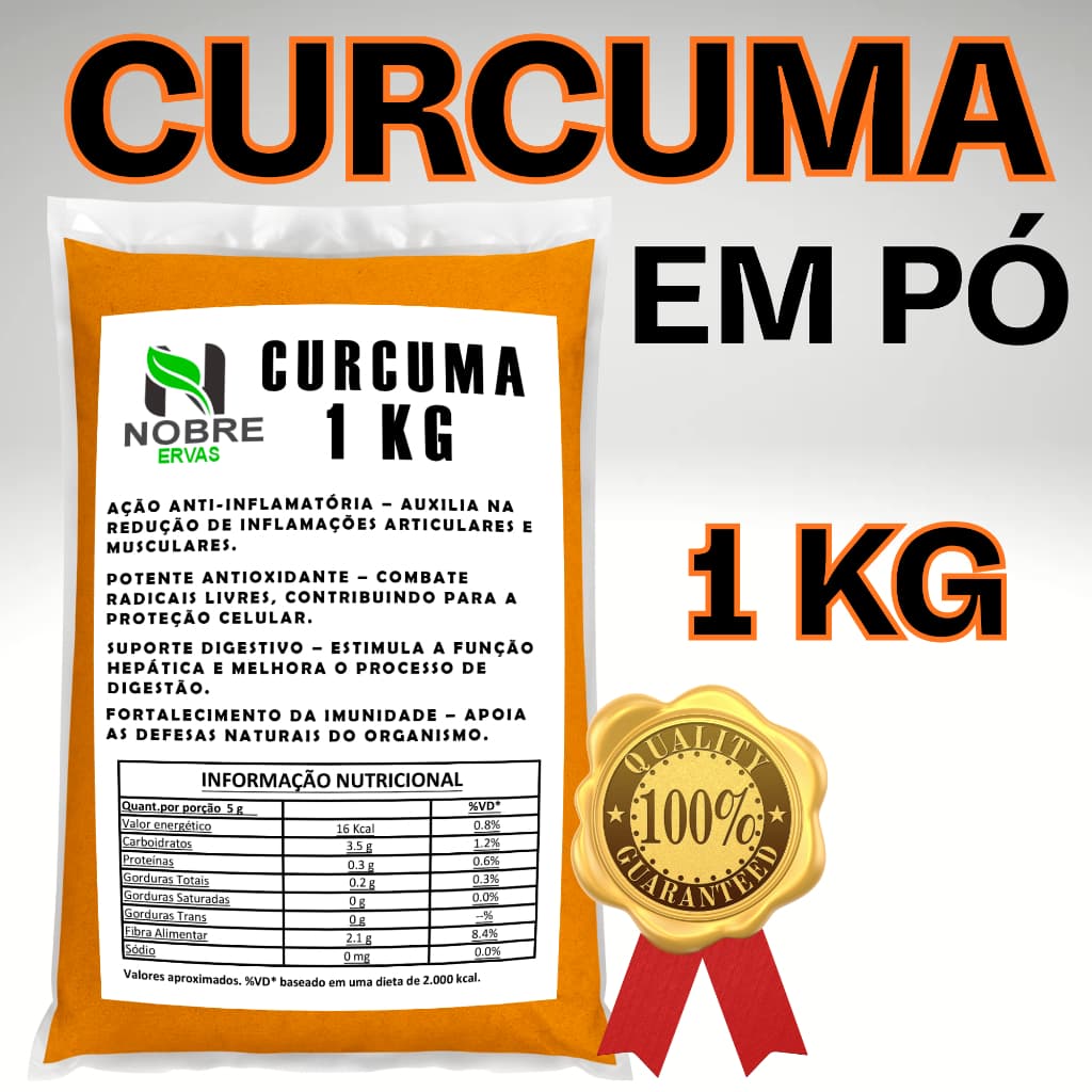 Açafrao Cúrcuma Pó 100% Curcumina Puro