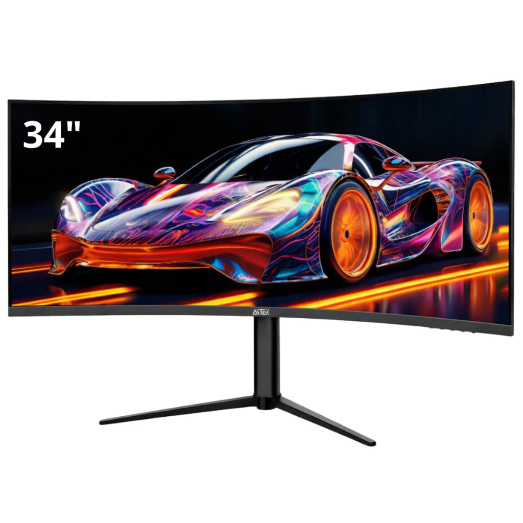 Monitor Curvo Gamer LED RGB 34” VA UltraWide QHD 1ms 165Hz HDMI/DP/Áudio/USB G-Sync FreeSync