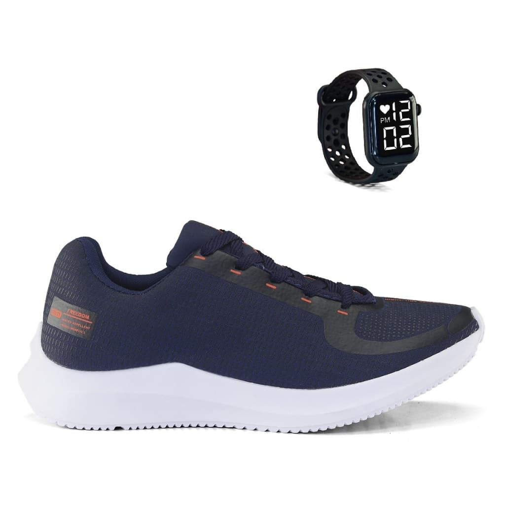 Tenis Masculino + Relogio Esportivo Corrida Treino Versatil Sola Macio Tenis Respiravel Super leve