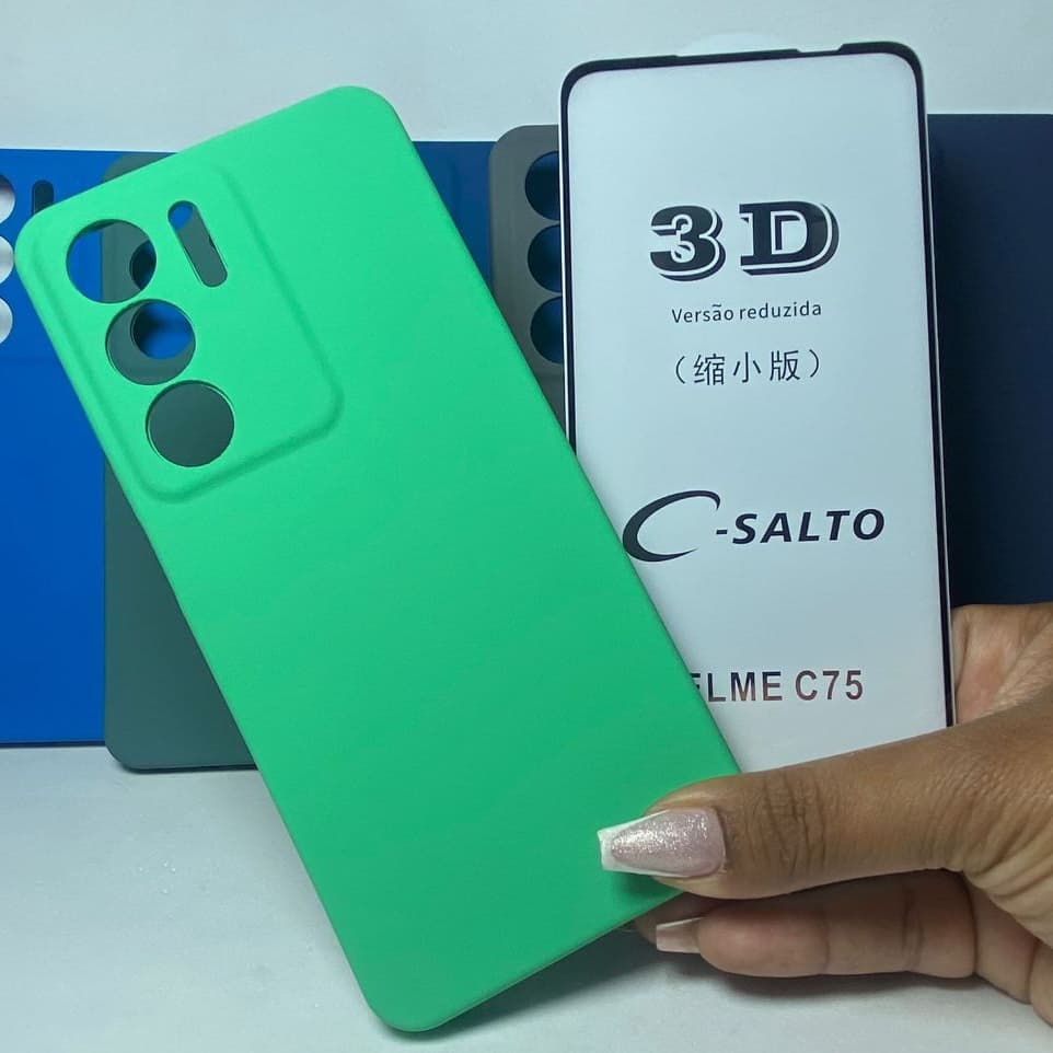 CAPA Realme C75 + Película 3D Kit Realme Capinha Case Protetora Celular Silicone
