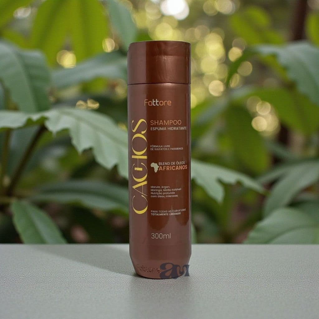 Shampoo Cachos Fattore 300ml Espuma Hidratante Óleos Africanos