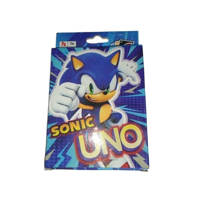 BARALHO UNO SONIC COM 108 CARTAS PARA JOGAR COM TODA SUA FAMÍLIA