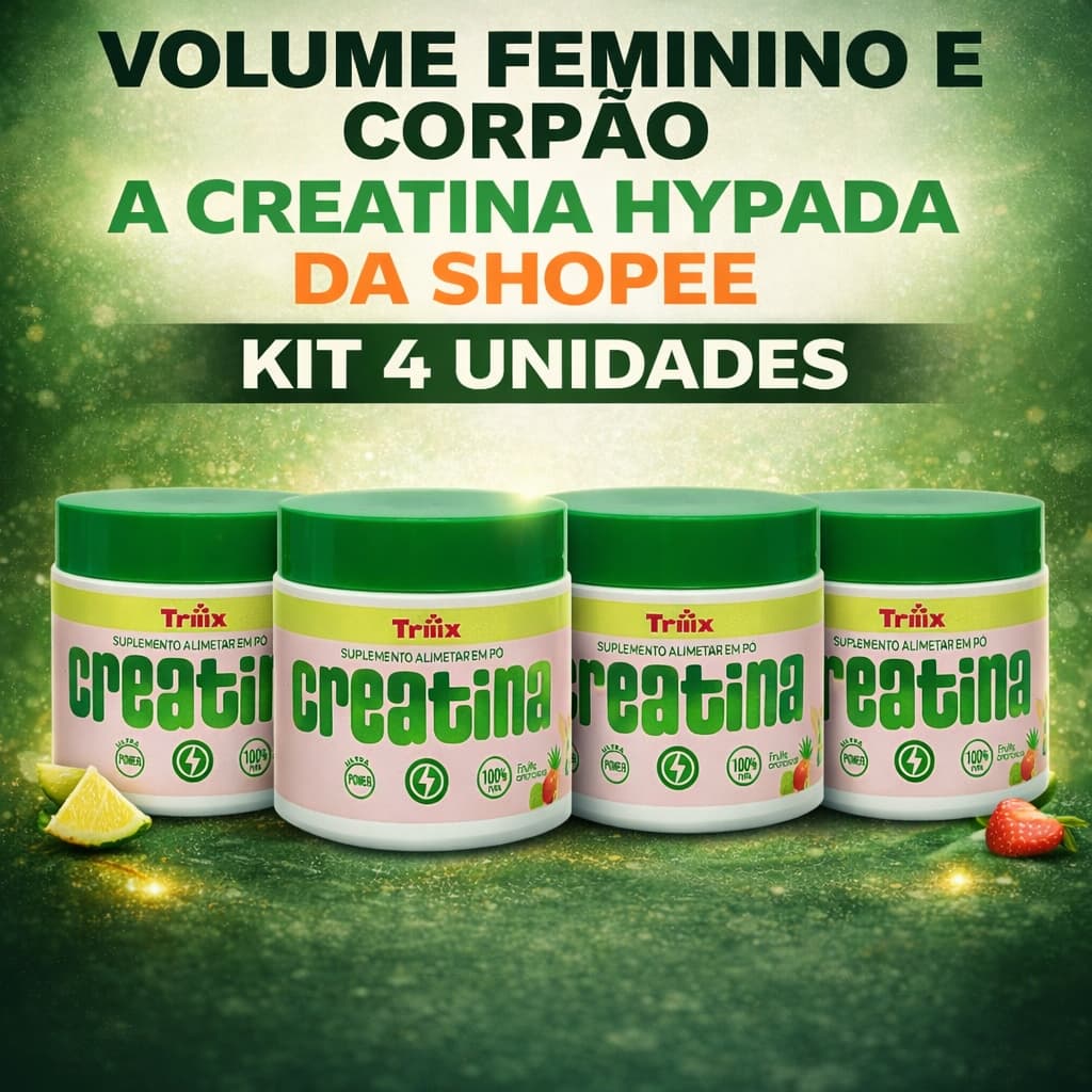 Kit 4un Creatina Saborizada Feminina 3 em 1 | Termo + Pré Treino | 150g Triiix Original Loja Exclusiva