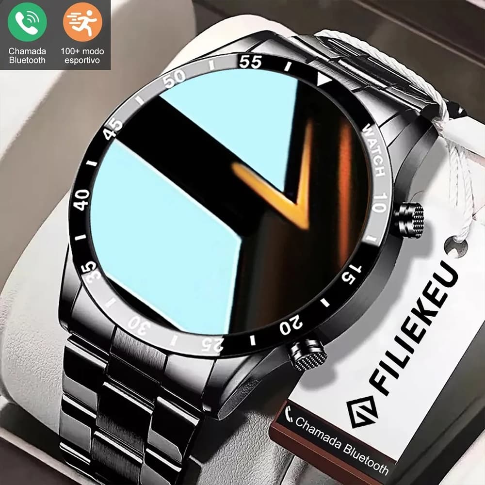 FLK Relógio smartwatch masculino esportes Chamadas Bluetooth à prova d'água smartwatch relogio