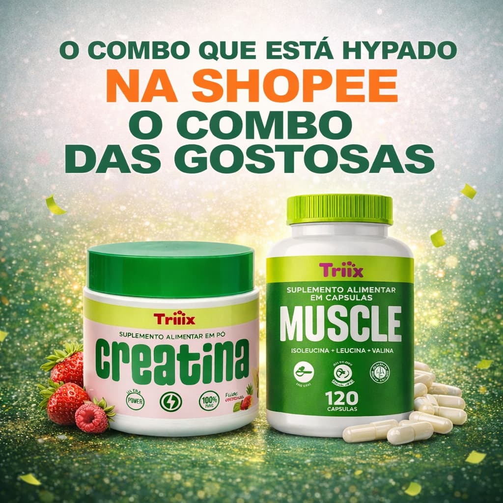 Combo Creatina Saborizada 3 em 1 Termo - Pré Treino 150g Triiix + Aminoacidos Bcaa  Concentrado Potencializador 120 Caps