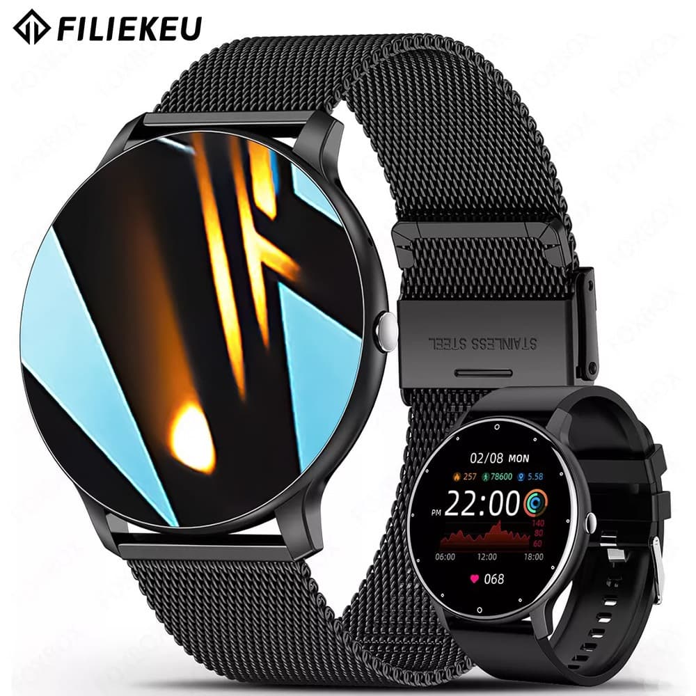 FLK Smartwatch Relogio Chamada Bluetooth Pressão Arterial à prova d'água Relógio Inteligente