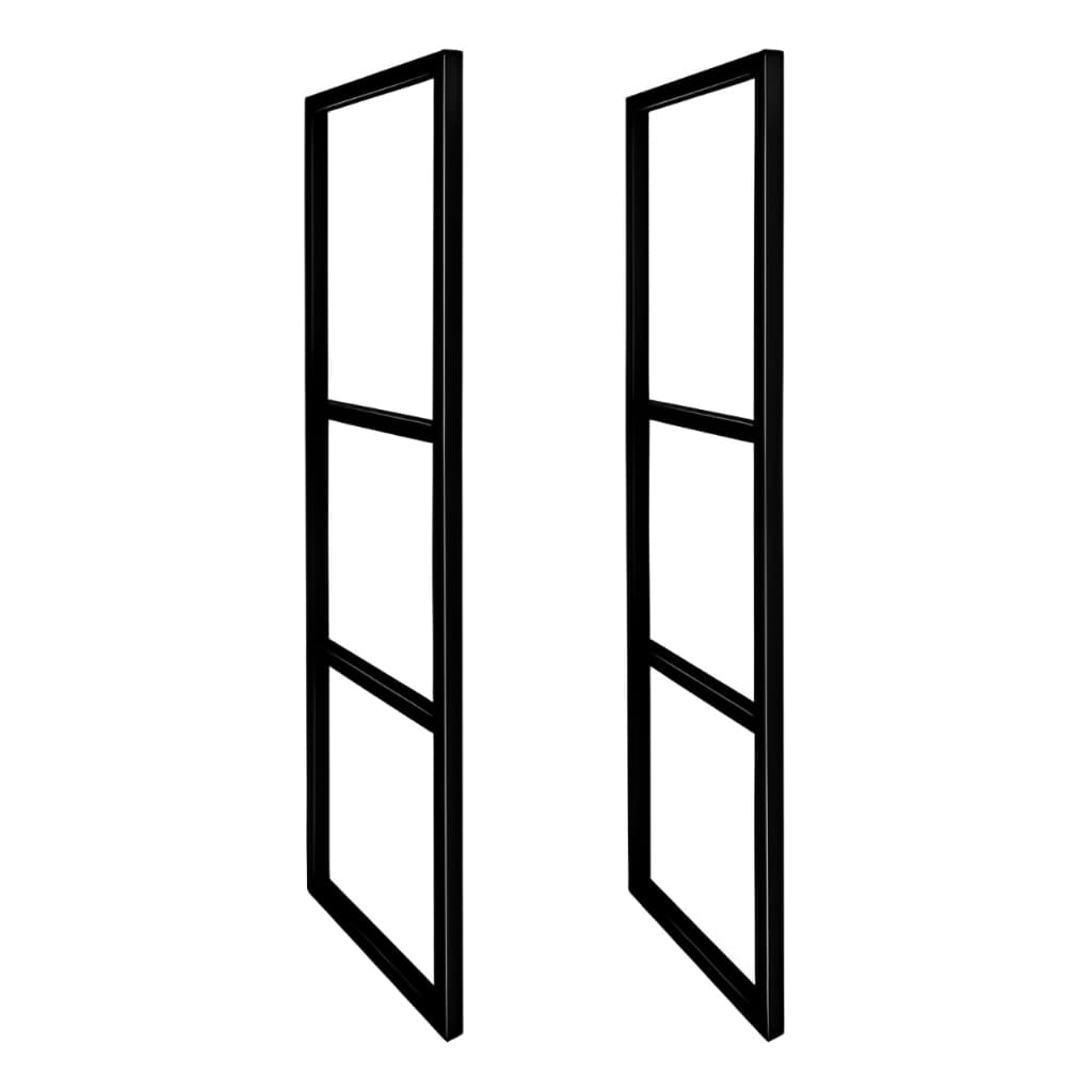 2un Par Suporte 90x34cm Idalicia Ferro Metal P/ Prateleira Parede Estilo Industrial Cor Preta
