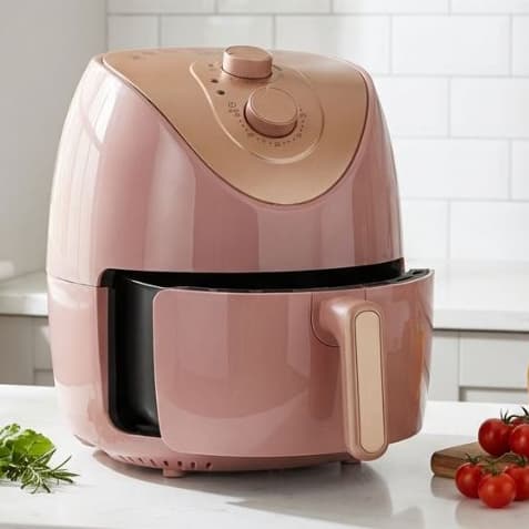 Fritadeira Elétrica Air Fryer 4L HOME LAND 1500W Sem Óleo Rosa Gold 127V ou 220V Blogueira