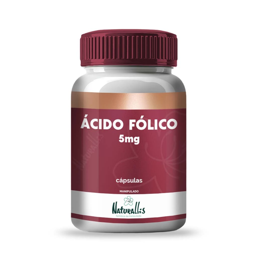 Ácido Fólico (Vitamina B9) 5mg - 30, 60, 90 ou 120 Cápsulas Original