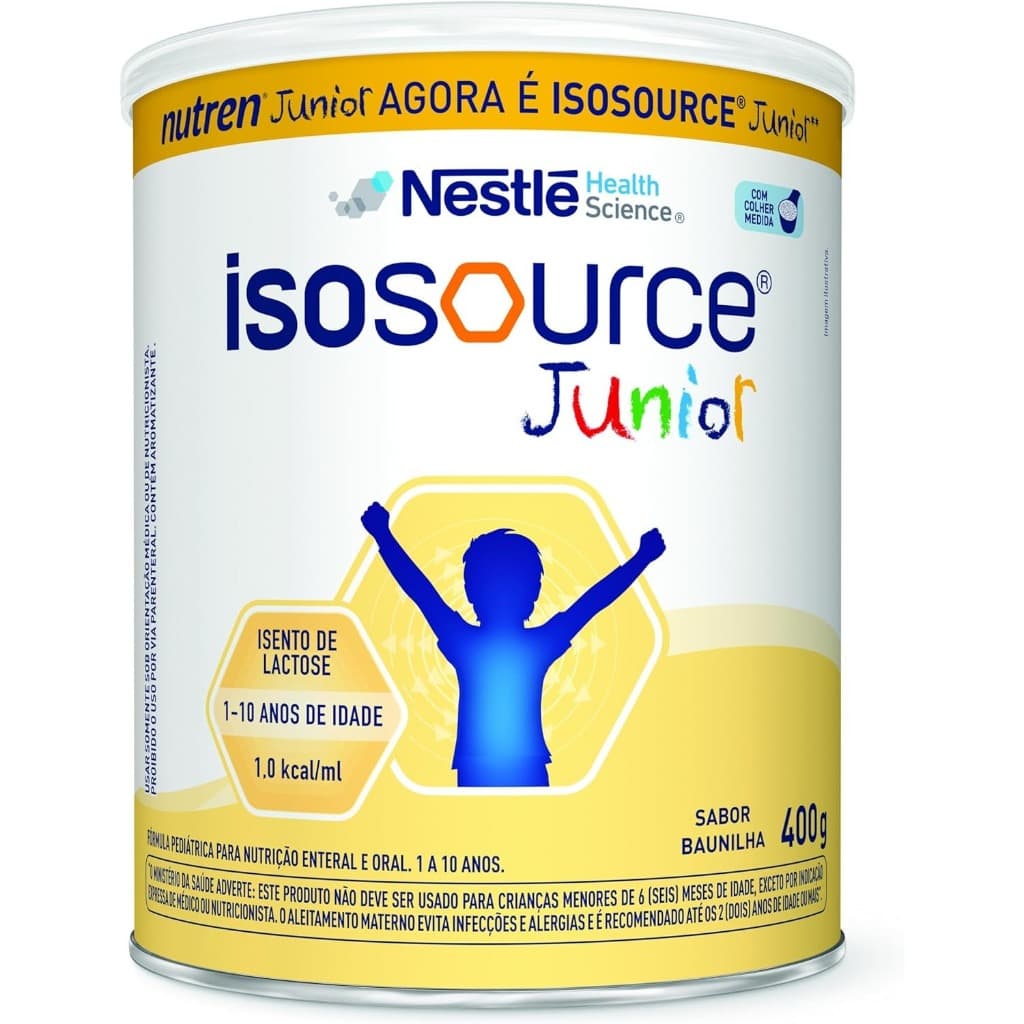 Fórmula Alimentar Infantil Isosource Junior Baunilha Sem Lactose