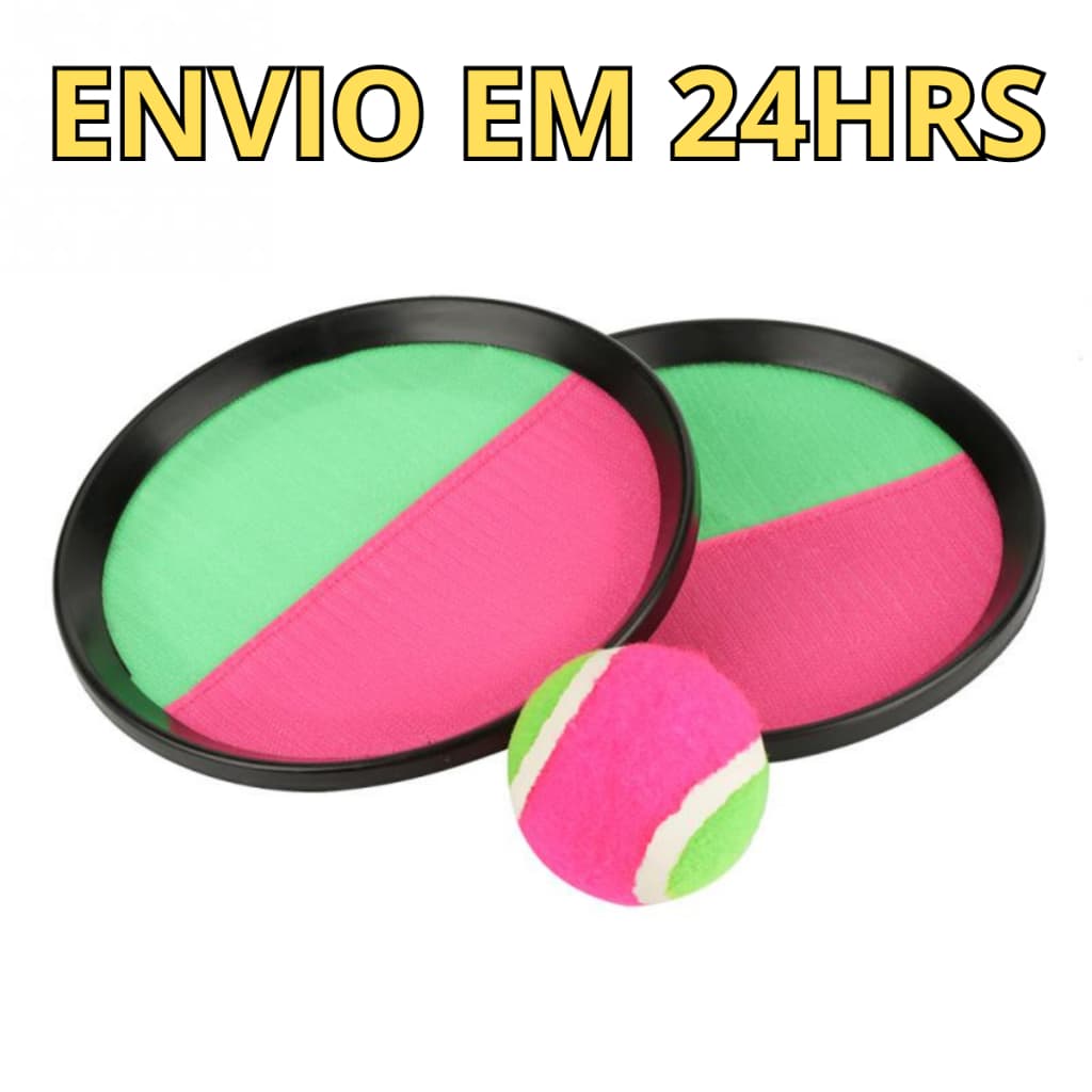 Kit 2 raquetes Velcro + Bola De Tênis Esporte Infantil Bate Gruda Frescobol