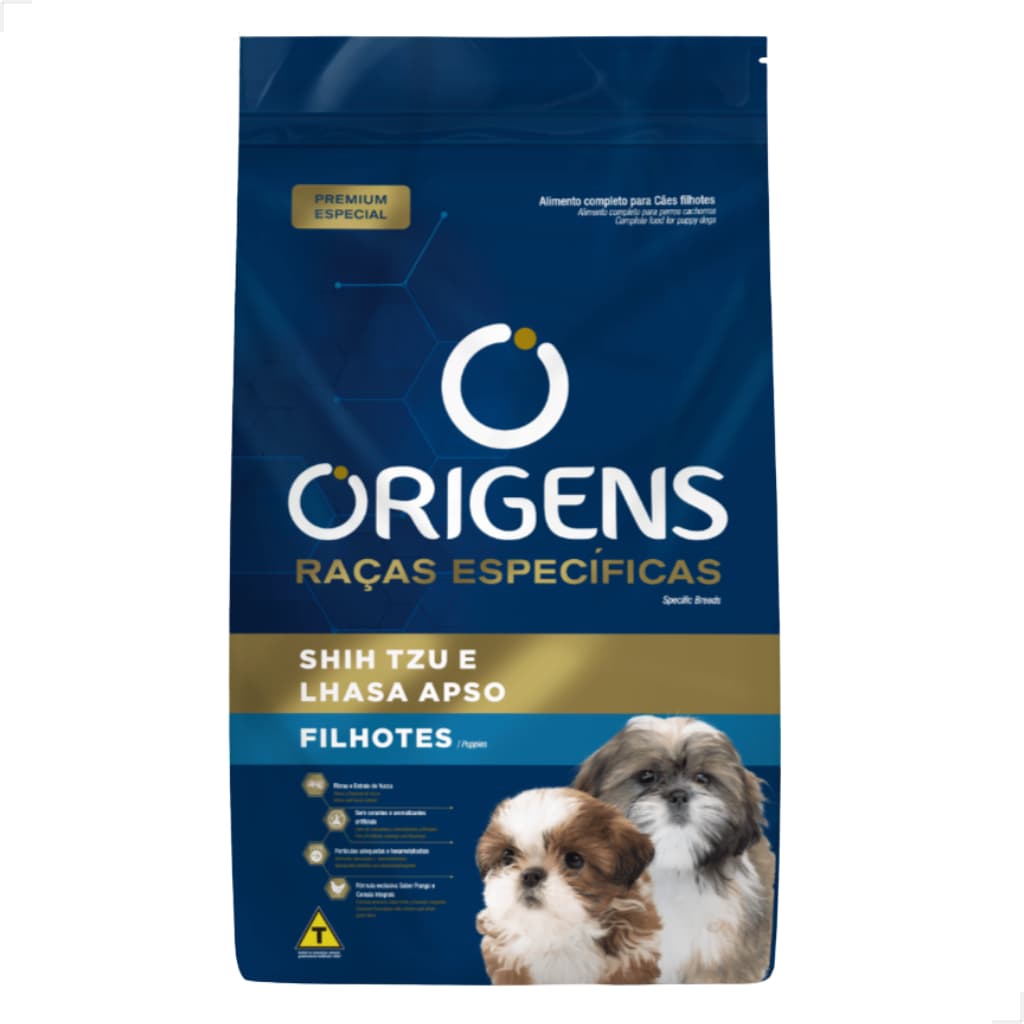Ração para cães filhotes Origens Raça Específica Shih Tzu e Lhasa Apso - 3kg