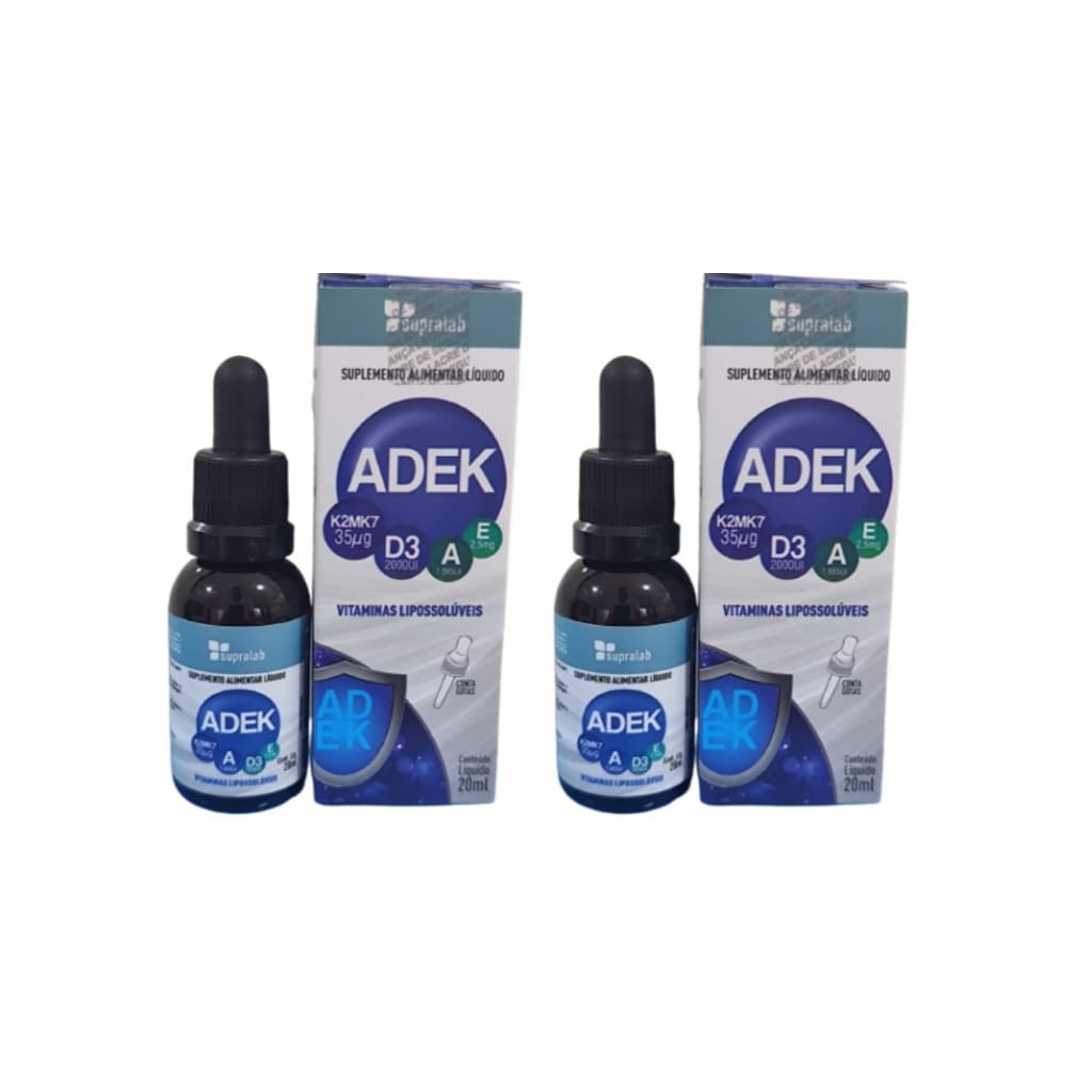 Vitamina D3 +  K2  + A +  E Vitamina  ADEK 20 ml Kit 2 frascos  gotas D3 2000ui