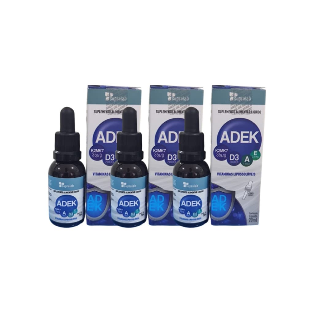 Vitamina D3 +  K2  + A +  E Vitamina  ADEK 20 ml Kit 3 frascos  gotas D3 2000ui