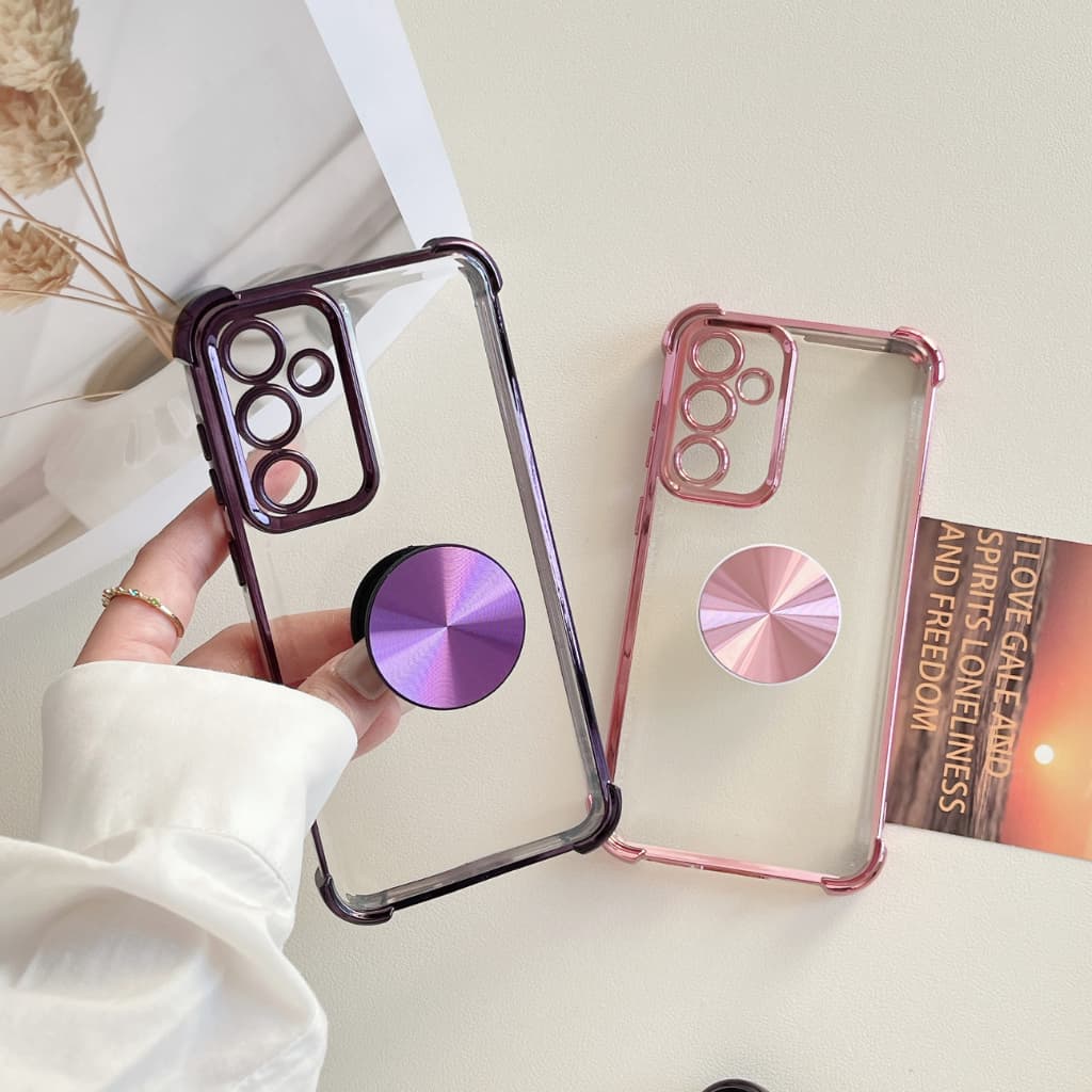 Capa Capinha Galaxy A57 A37 A17 A07 A56 A36 A26 A16 A06 M56 M36 M16 Transparente Colorida com Suporte Pop