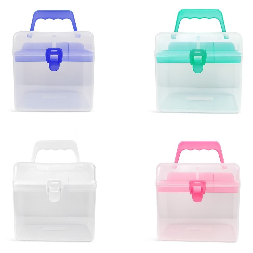 Maleta Transparente com Trava e Alça Várias Cores – Organização Fácil Para Esmaltes