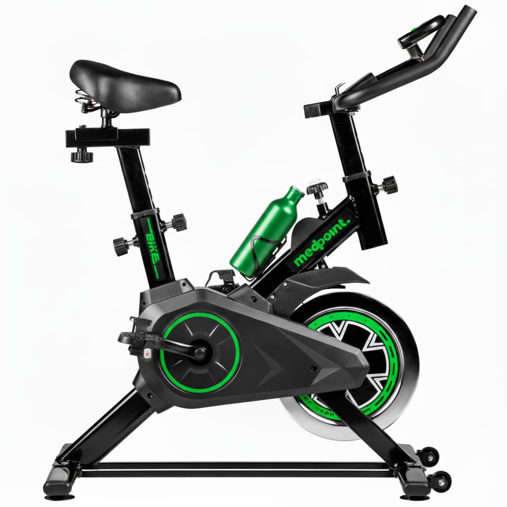 Bicicleta Ergometrica Spinning Medpoint Bike Treino Exercicio Monitor Digital Vermelha Preta Verde