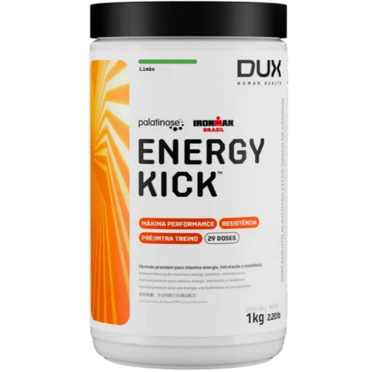 Pré Treino Energy Kick- Pré e Intra treino Com e sem Caffeine 1 Kg  Dux Nutrition