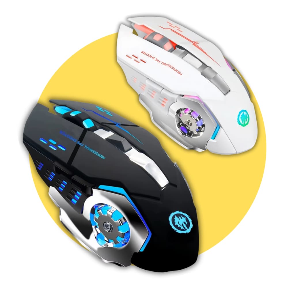 Mouse Gamer Sem Fio Wireless Recarregável 3200dpi Ergonômico Preto