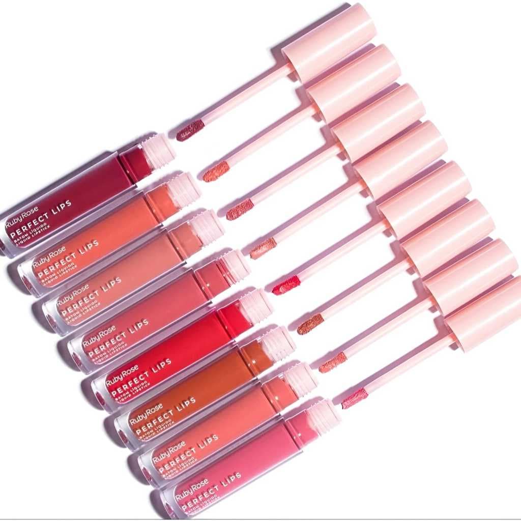 Batom Liquido Perfect Lips Ruby Rose Matte - Linha Completa Batom Iluminador e contorno