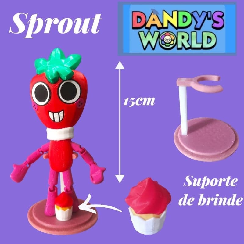 Boneco decorativo Roblox Sprout jogo mundo de Dandy's word articulada..