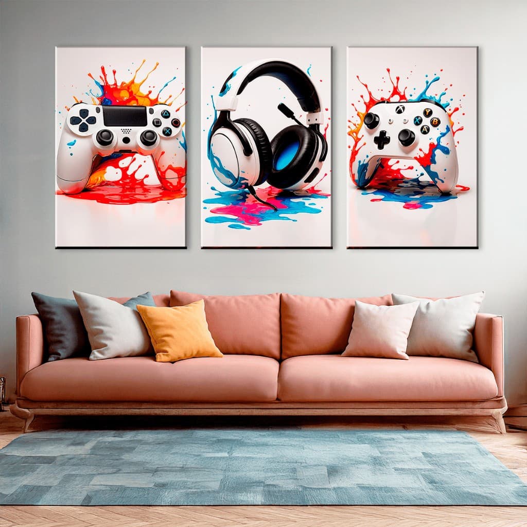 Quadro Decorativo Controles Videogame Gamer Quarto