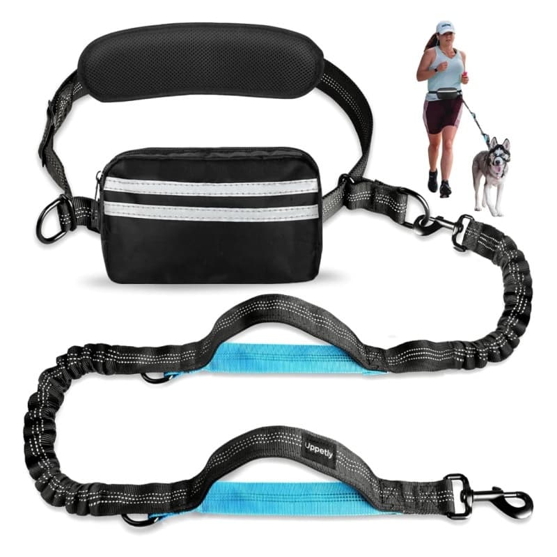 Guia de Passeio Mãos Livres Dupla/Simples Com Pochete Cintura Corda Reforçada Passeio Pet Cachorro