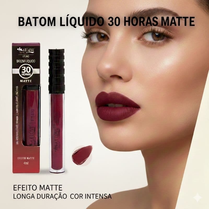 Batom Líquido Matte 30h Vegano Max Love