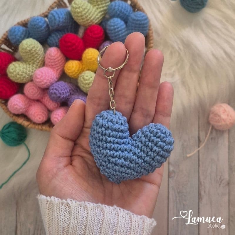 kit Chaveiro de Coração Amigurumi Crochê