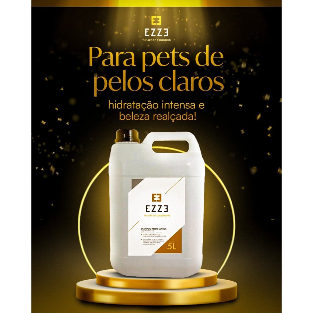 Shampoo Pet Pelos Claros 5Litros EZZE - Dilui 1:4 (para cães e gatos)
