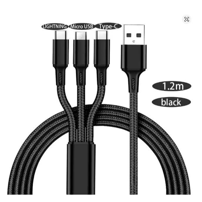 3 em 1 carregador usb rápido tipo c micro lightning cabo carregador para iphone android
