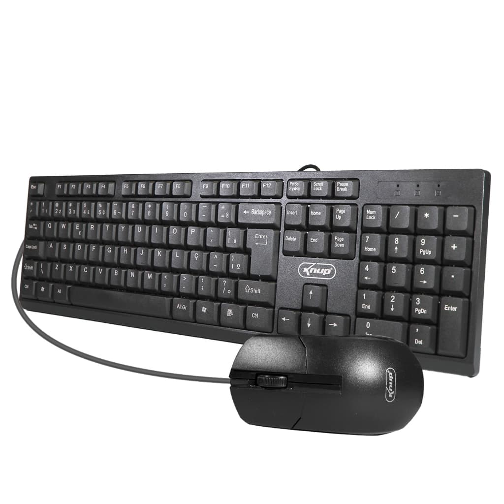Kit Combo Teclado e Mouse – Teclado Semi Mecânico ABNT2, Mouse 1200DPI Conexão USB para Pc Notebook