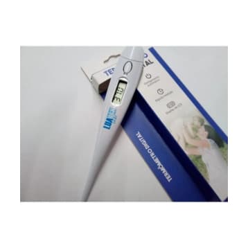 Termômetro Digital Branco com Visor Digital Resistente à Água e Beep Sonoro Inclui 1 LR44 Bateria